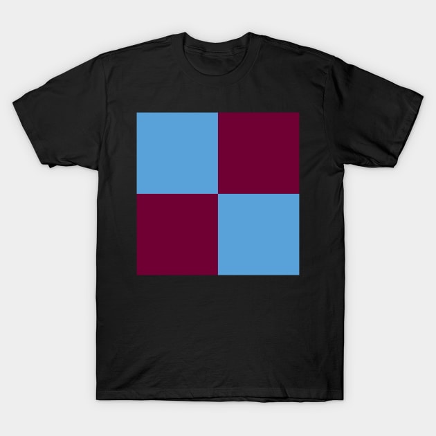 Aston Villa Claret and Blue Checkered Fan Flag T-Shirt by Culture-Factory